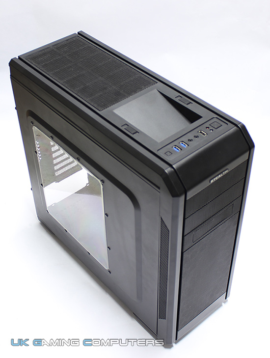 The top of a Rosewill Stealth PC Case