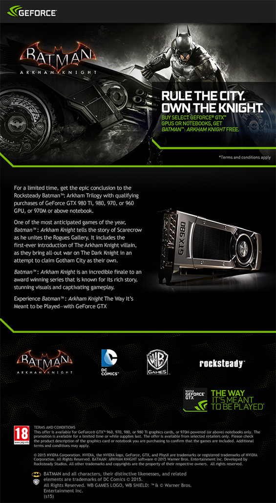 Batman Arkham Knight Nvidia Promotion