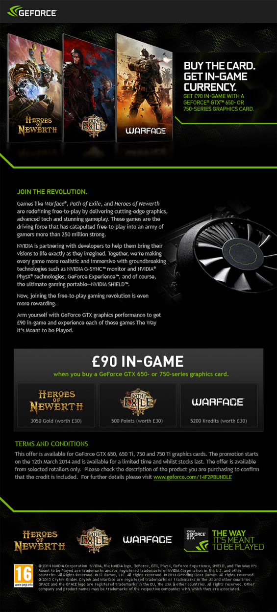 UK Gaming Computers & Nvidia Free 2 Play Promotion