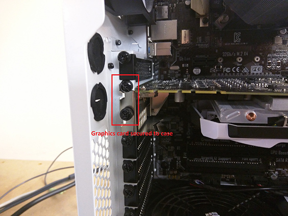 Image of Screws Securing a GPU