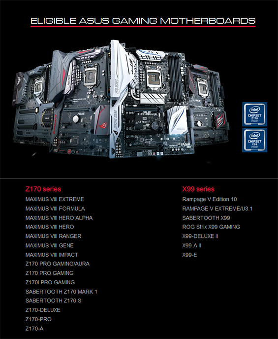 The Asus Mafia 3 PC Promotion list