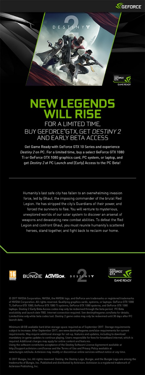 Nvidia Destiny 2 Game Bundle Articles from UK Gaming Computers