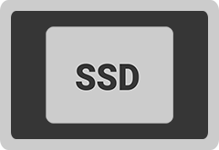This systems default specification features a lightning fast Solid State Drive (SSD) storage device, an SSD has significantly faster read and write speeds, suitable for installing an operating system and/or commonly accessed programs and games SSD